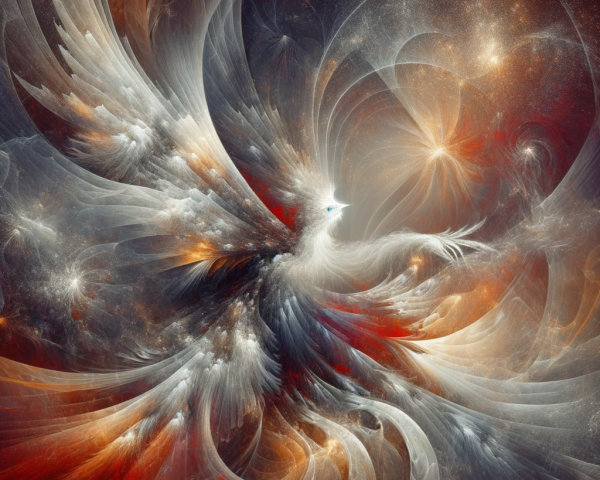 Abstract Phoenix in Vibrant Fractal Designs