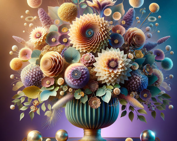 Vibrant Floral Arrangement in Elegant Vase Display