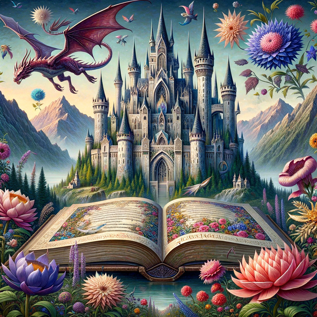 Majestic Castle in Vibrant Fantasy Landscape