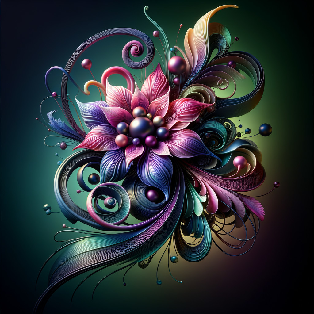 Vibrant Abstract Floral Design with Colorful Elements