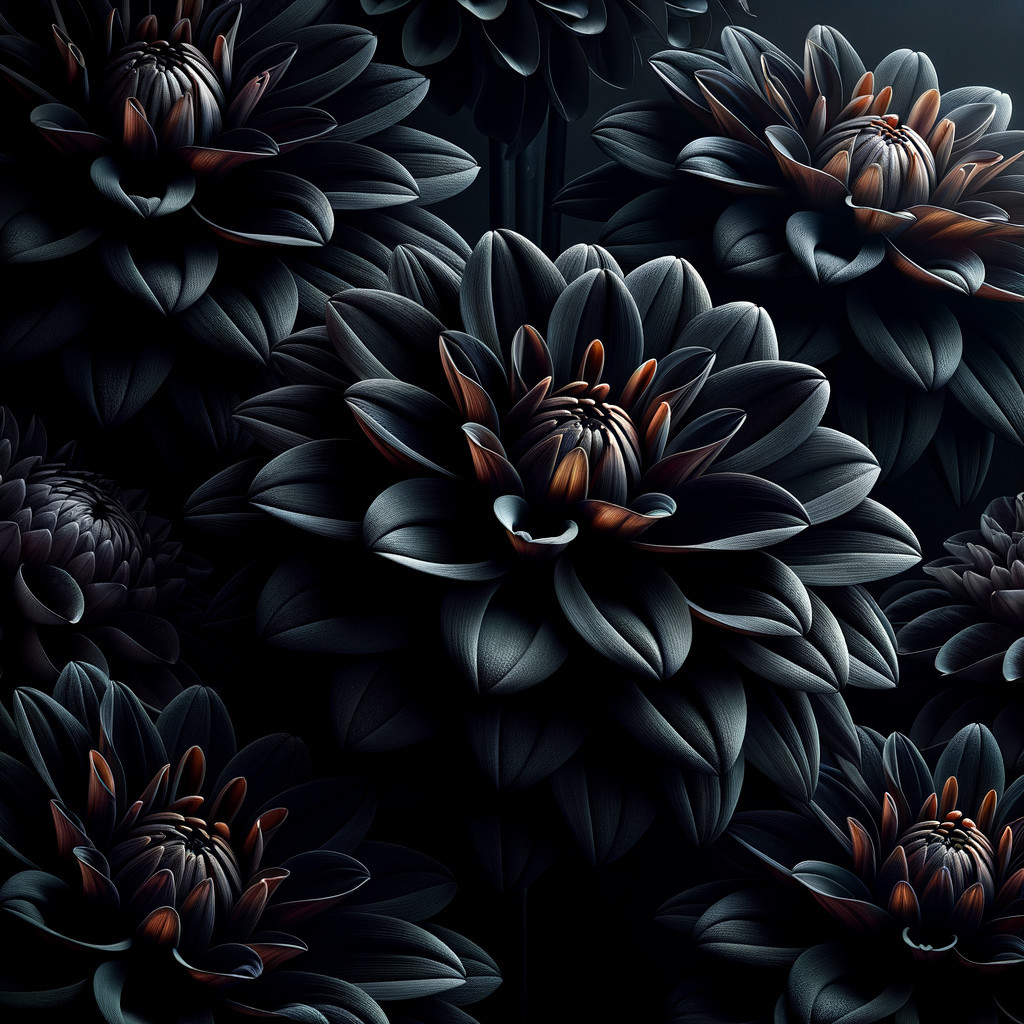 Intricate Dark Flowers on Subtle Background