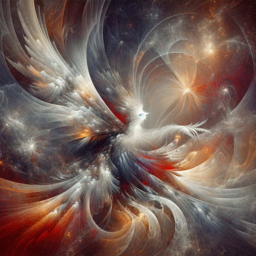 Abstract Phoenix in Vibrant Fractal Designs