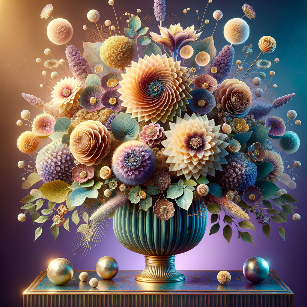 Vibrant Floral Arrangement in Elegant Vase Display