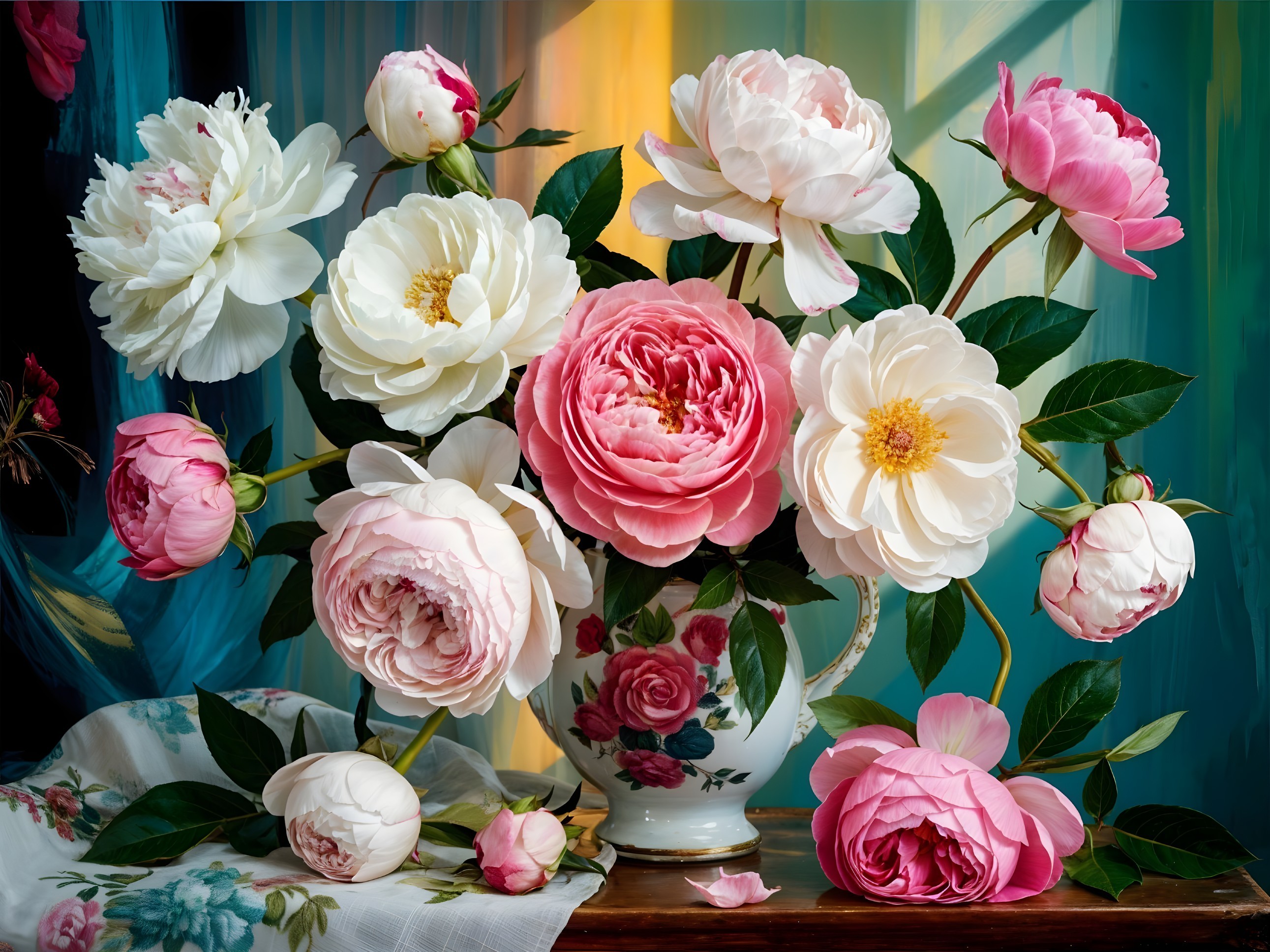Stunning Peony Arrangement in Decorative Vase