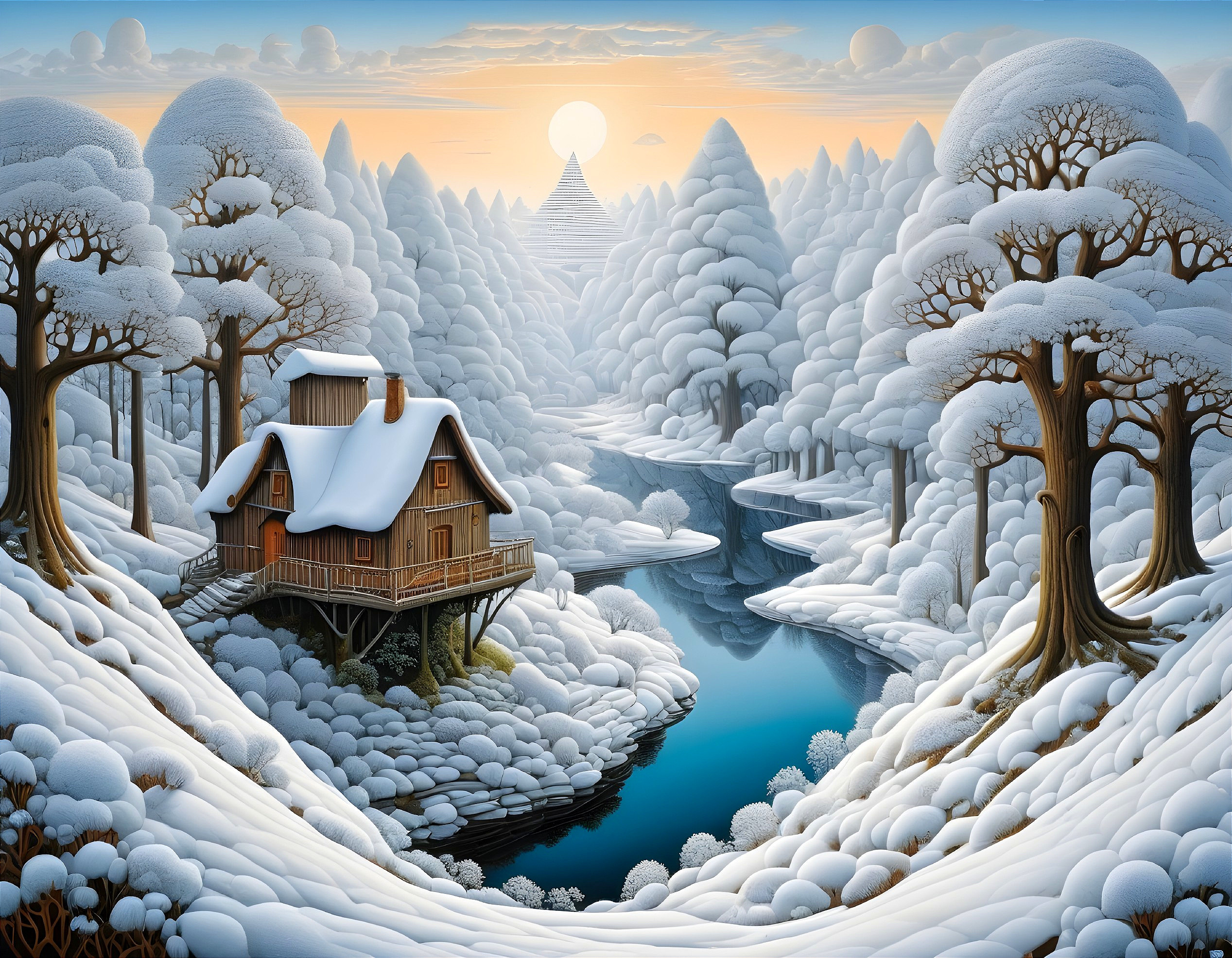 Surreal winter landscape