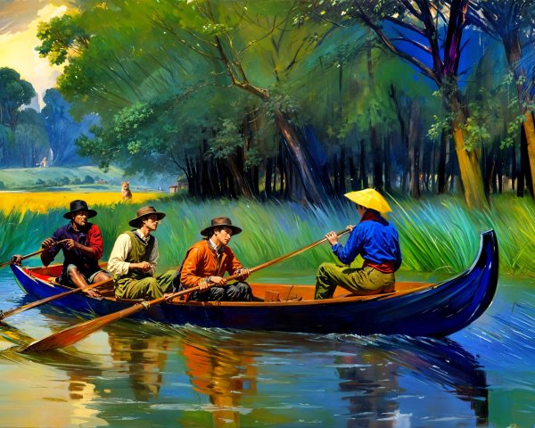 Canoeing in a serene waterway with lush greenery