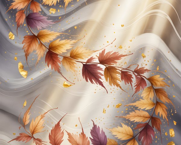 Vibrant Autumn Leaves Design with Elegant Accents