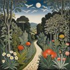 Winding Path Through a Vibrant Forest Landscape