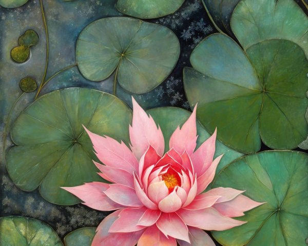 Pink Lotus Flower Blooming on Serene Pond
