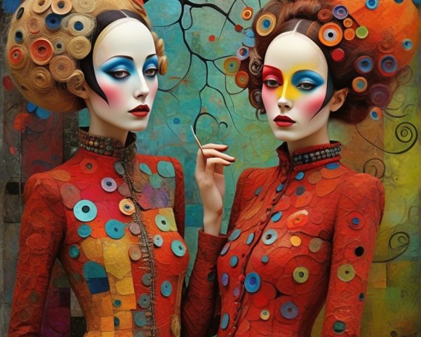 Abstract Women in Surreal Dream-like Art Style