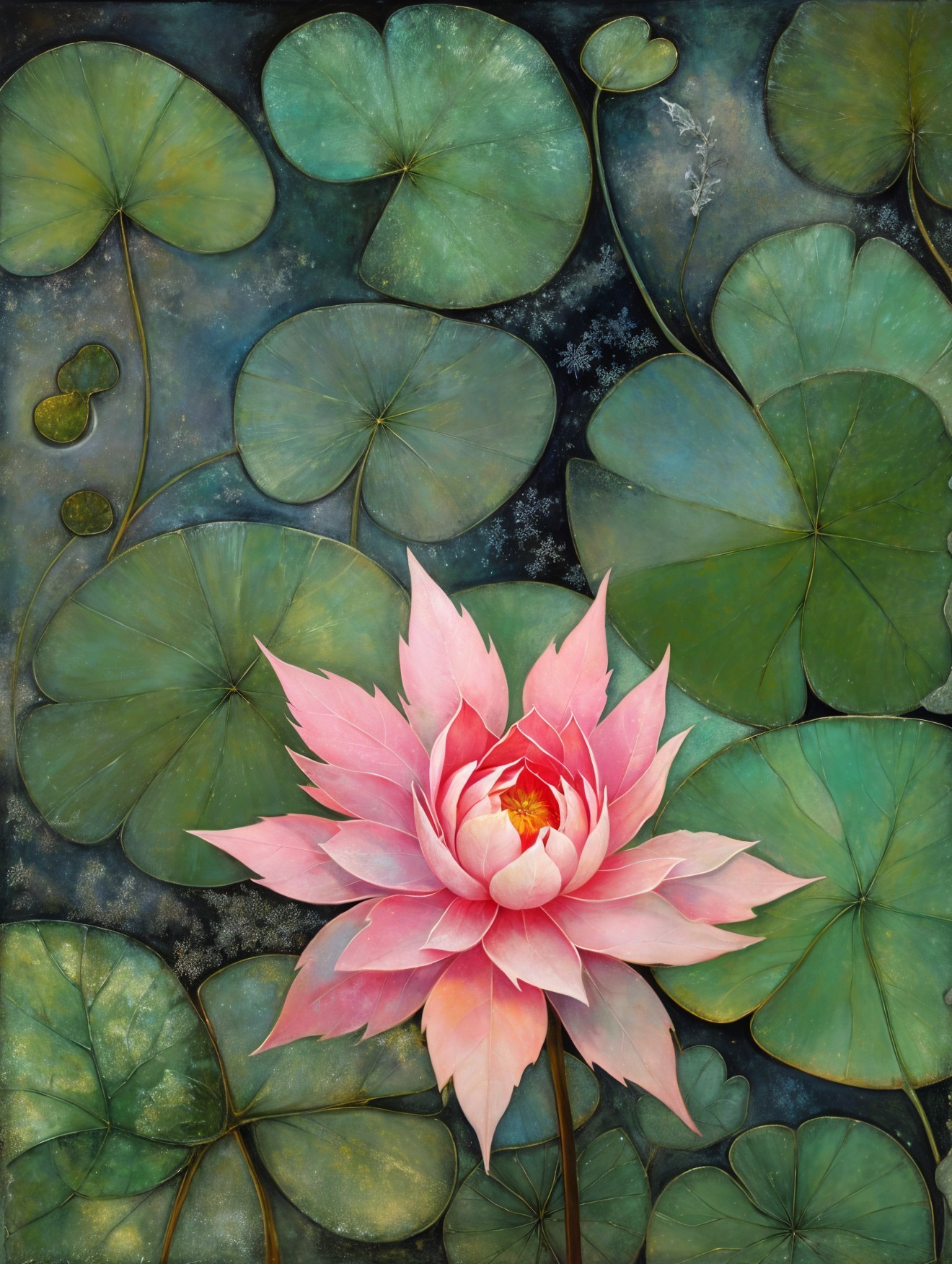 Pink Lotus Flower Blooming on Serene Pond