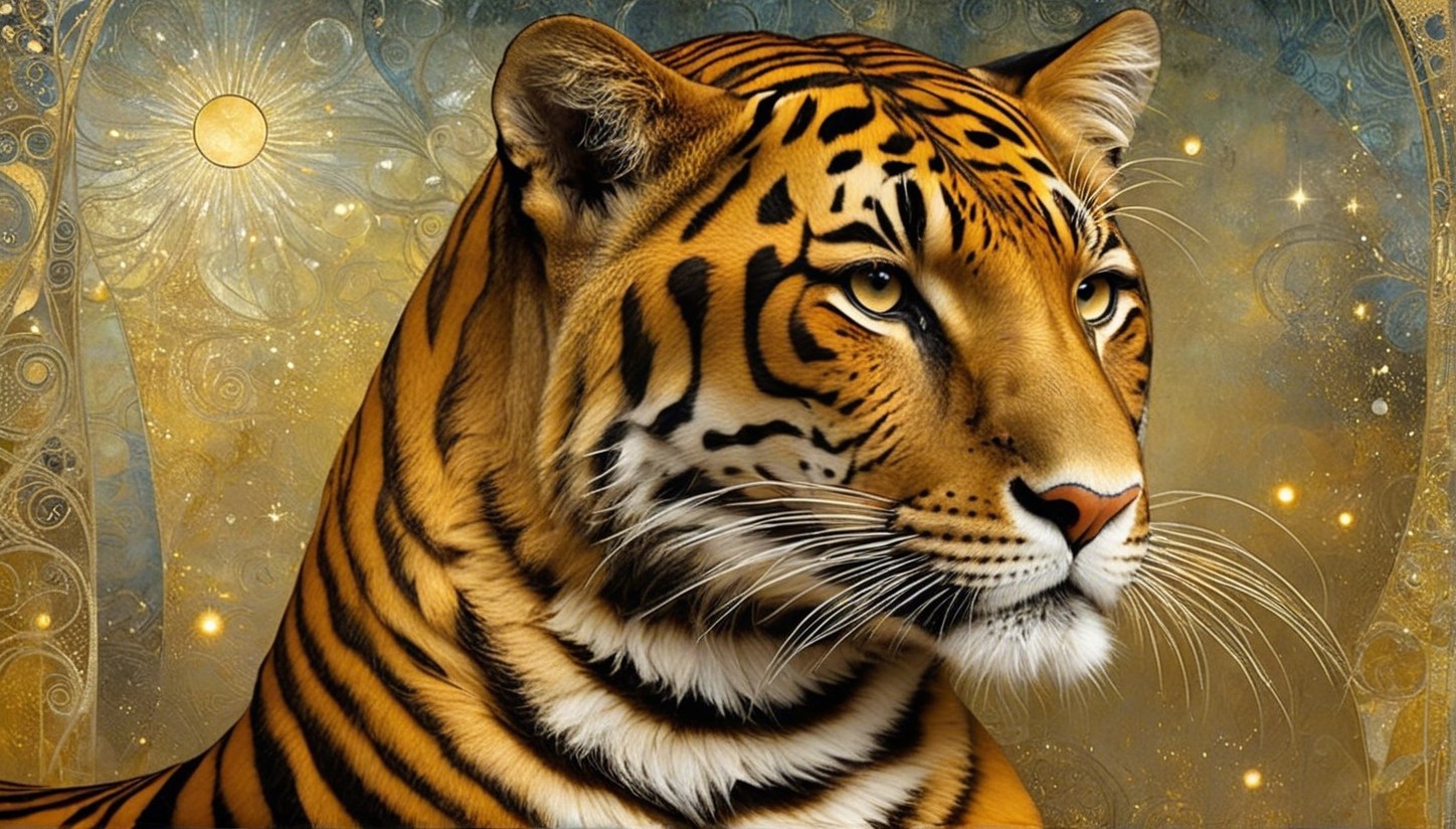 Detailed Digital Painting of a Tiger with Background