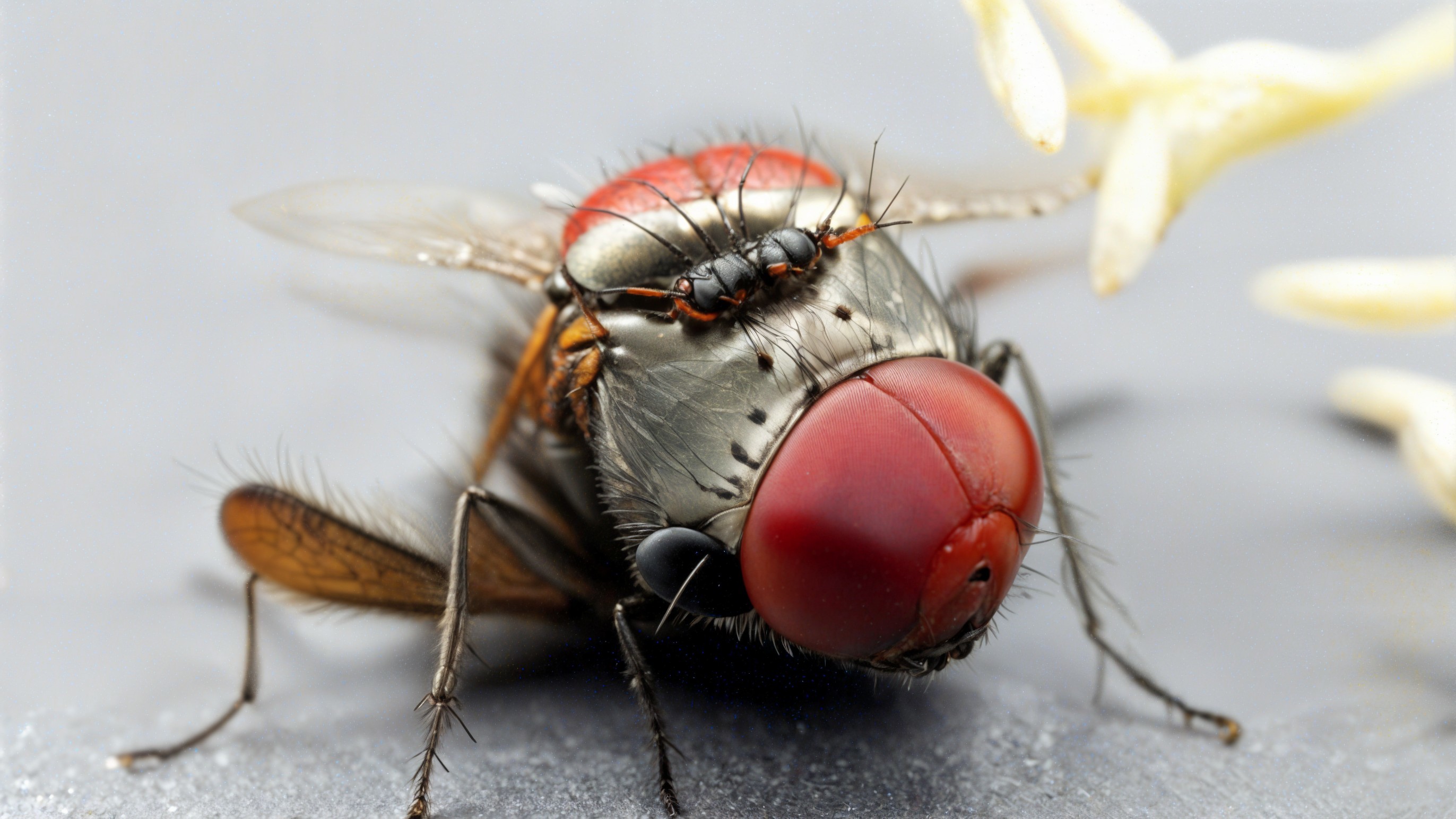 Close-Up View of a Fly with Detailed Features