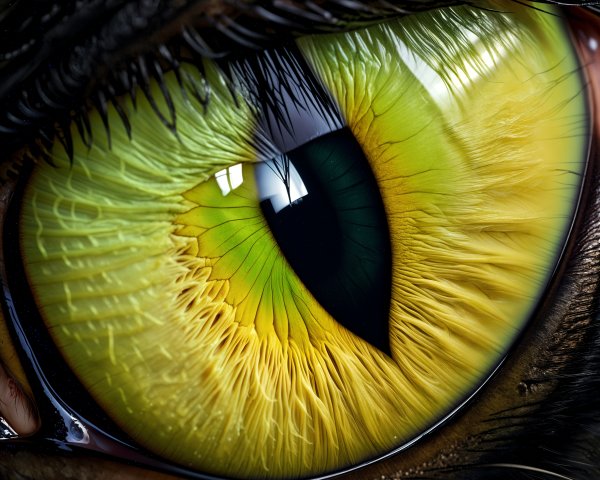 Extreme Close-Up of a Striking Green Eye