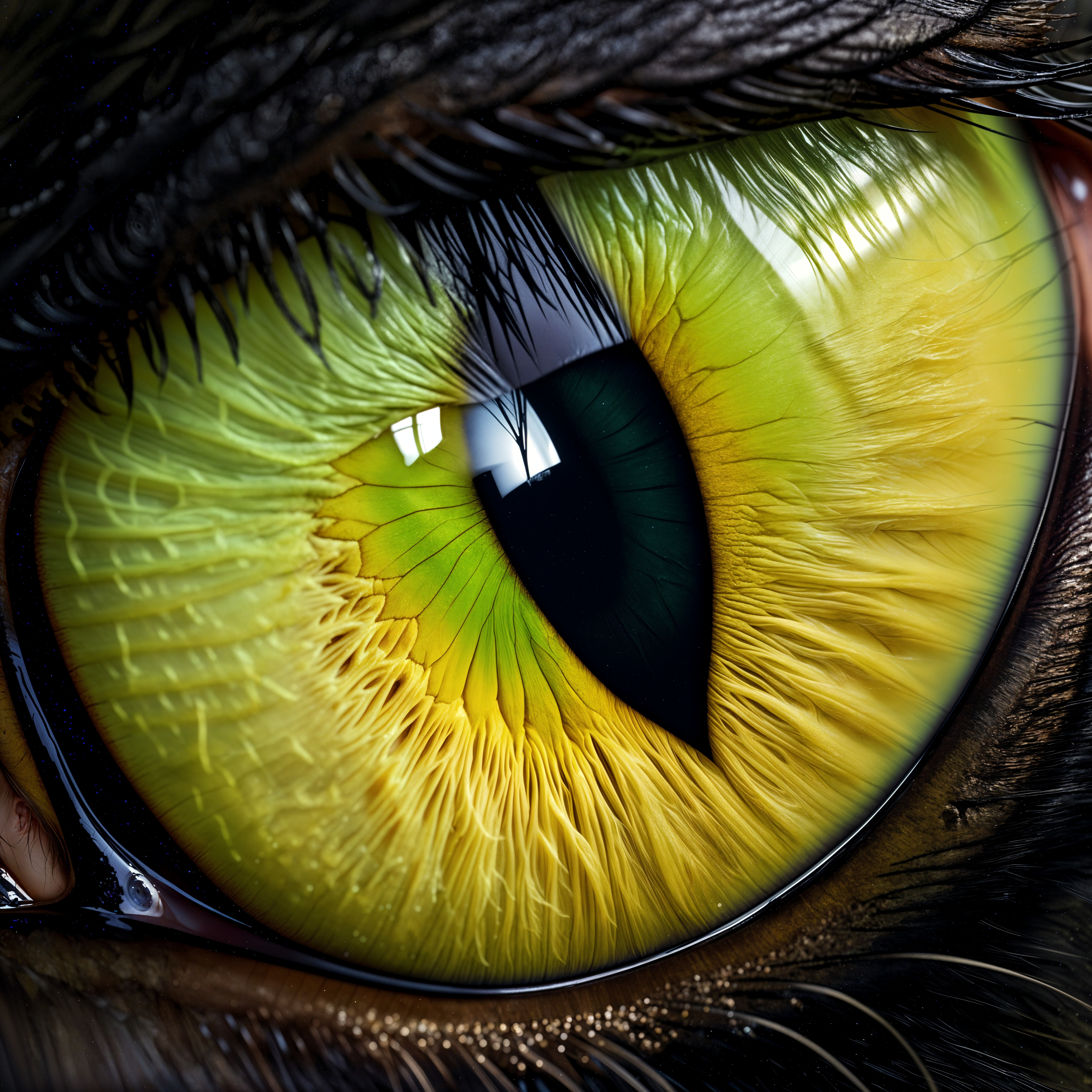 Extreme Close-Up of a Striking Green Eye