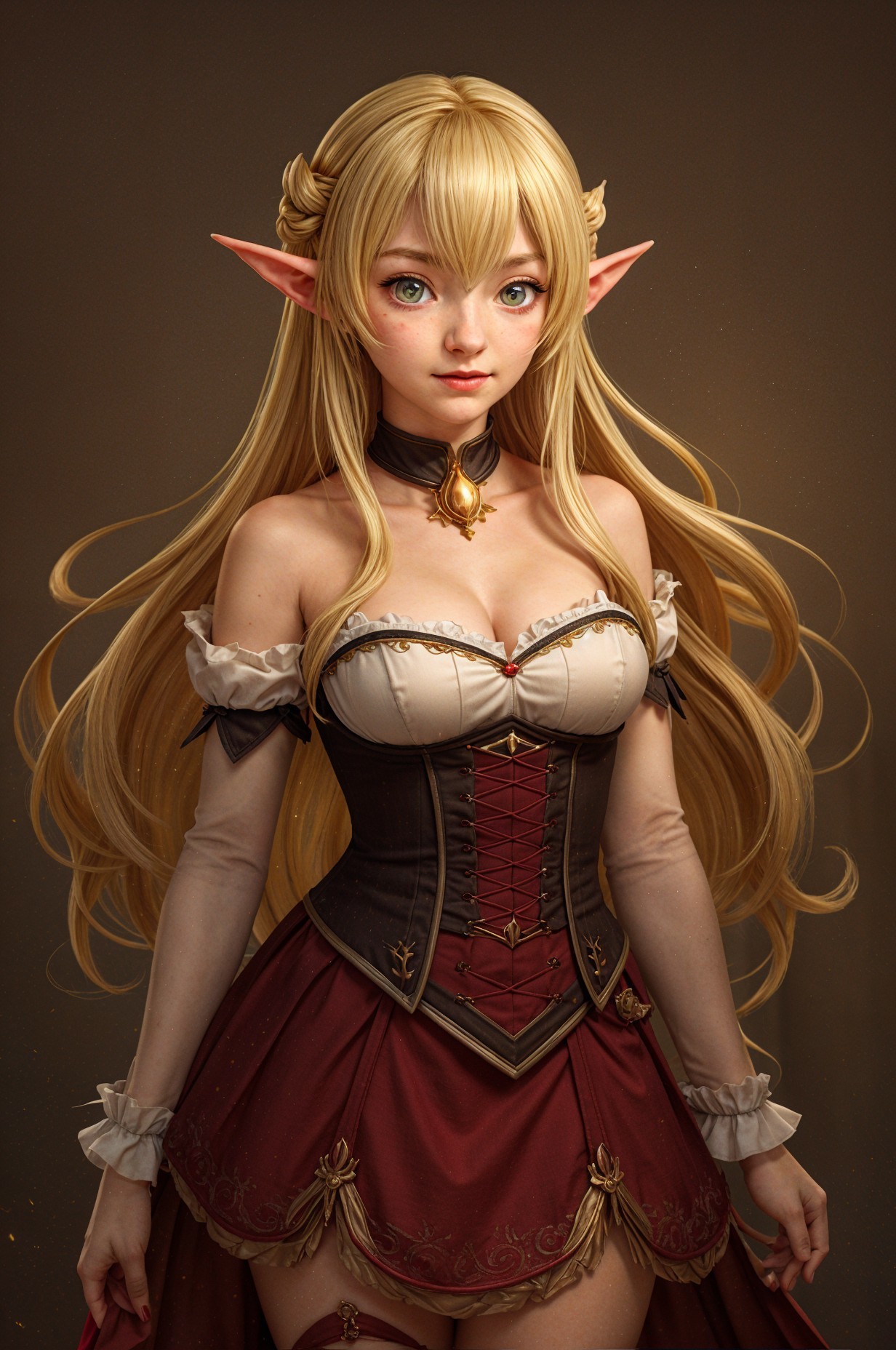 Stunning Female Elf Character with Elegant Outfit