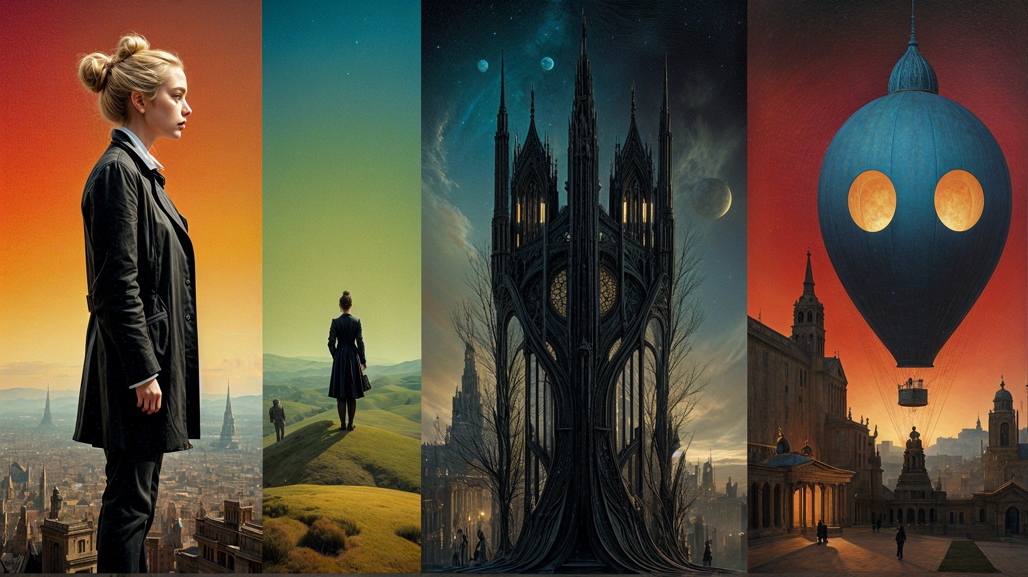 Collage of Four Distinct Scenic Visuals