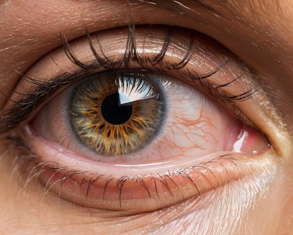Close-Up of a Human Eye with Detailed Iris and Pupil