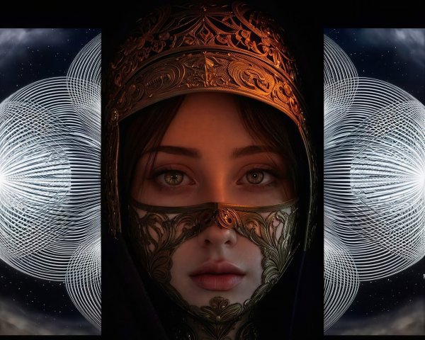 Hyperrealistic Close-Up of a Mysterious Woman's Face