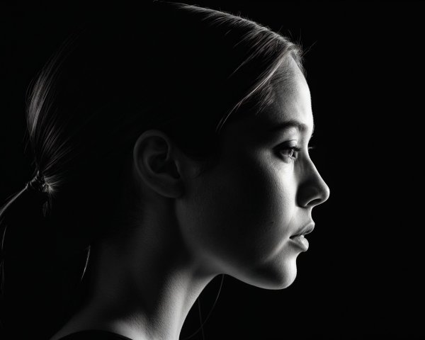 Profile of a Female Figure with Dramatic Silhouette