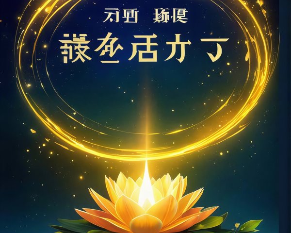 Elegant Poster with Lotus Flower on Starry Background