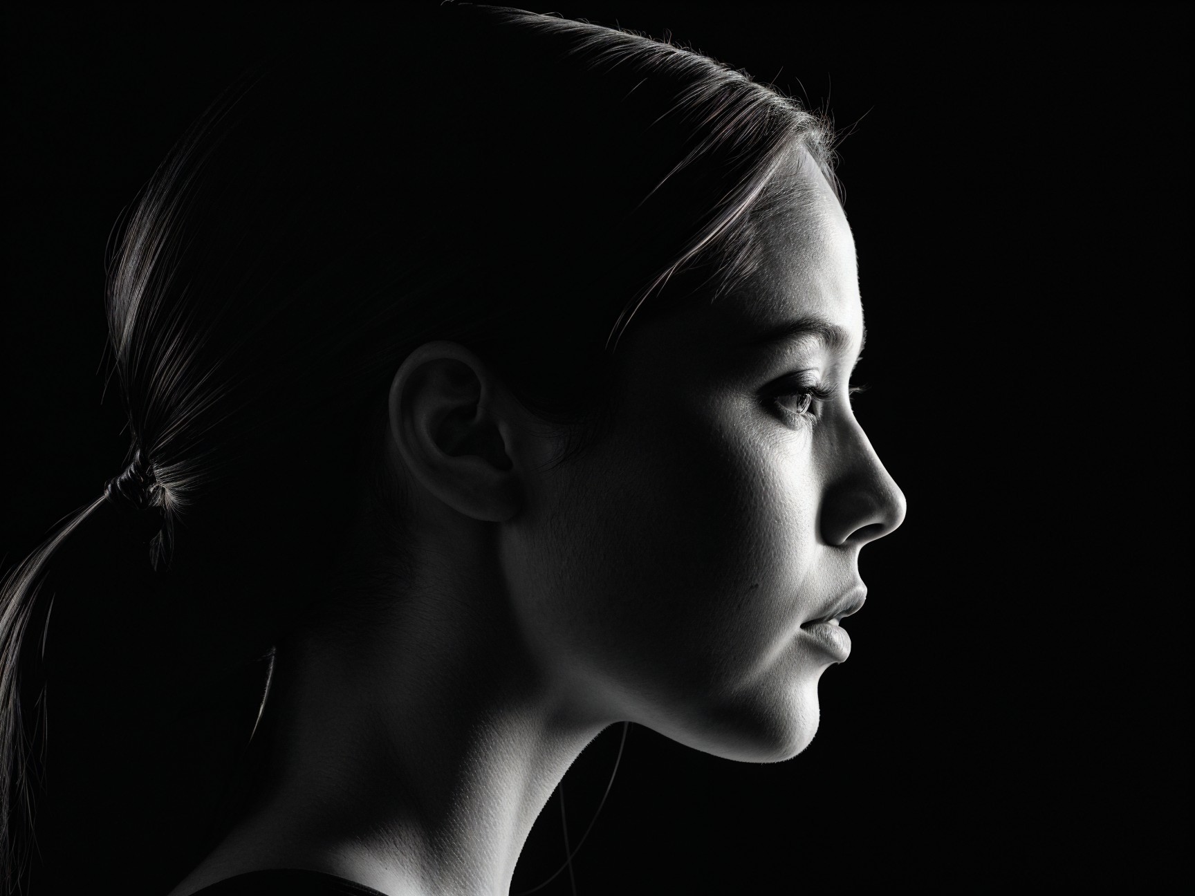 Profile of a Female Figure with Dramatic Silhouette