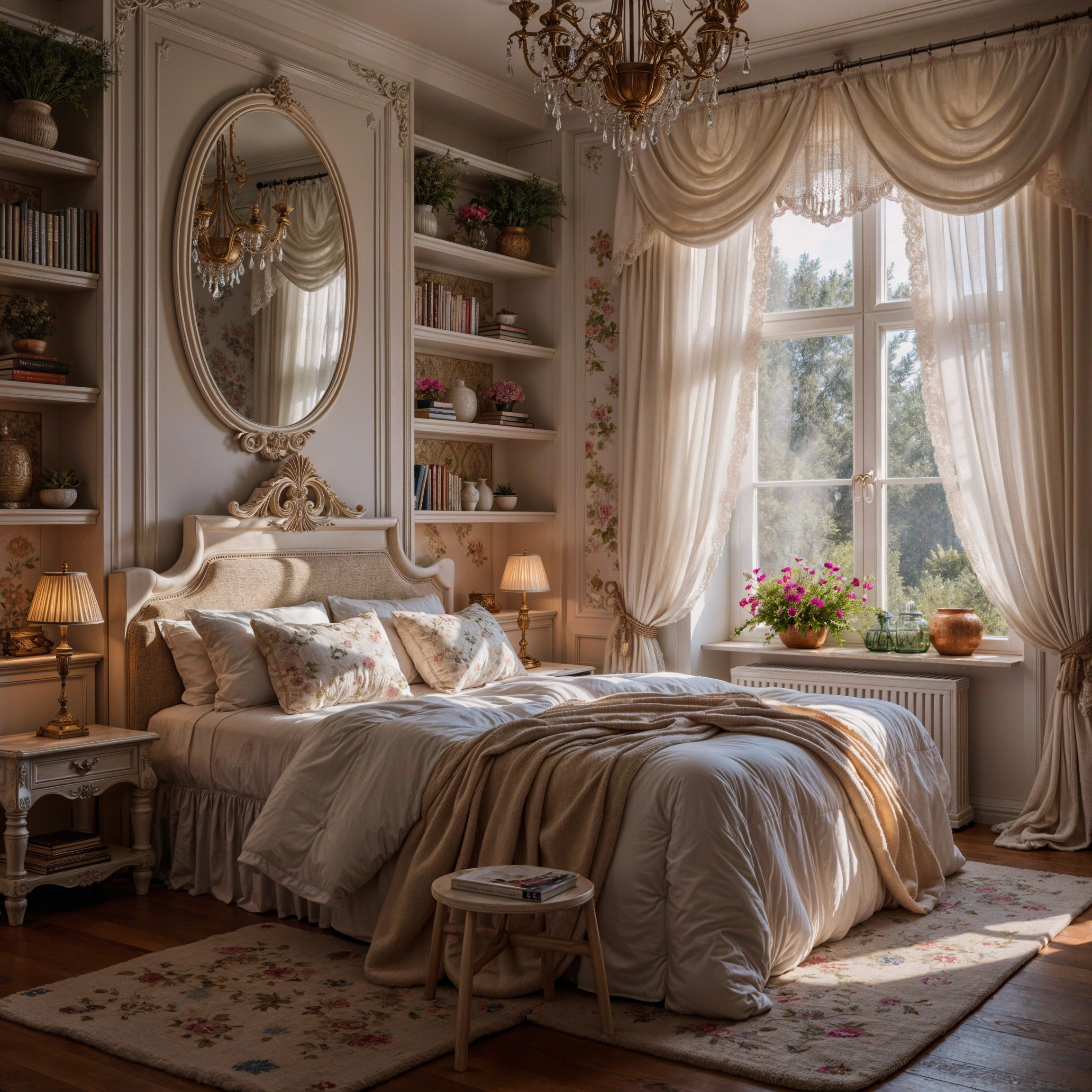 Elegant Bedroom with Soft Colors and Classic Decor