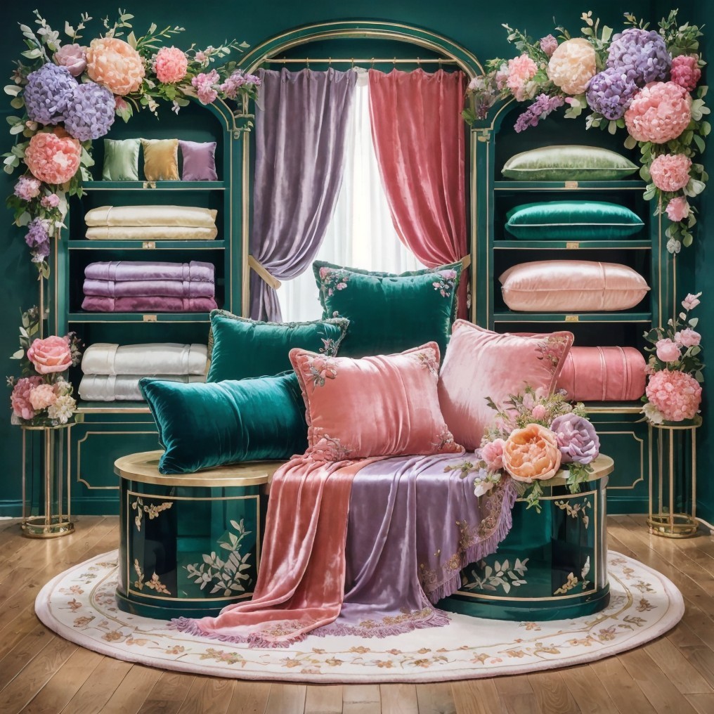 Elegant Living Space with Green and Gold Sofa