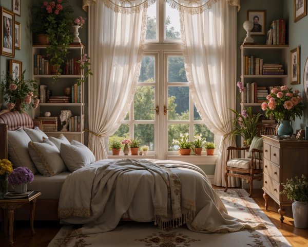 Cozy Bedroom with Natural Light and Pastel Decor