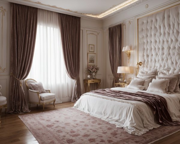 Elegant Bedroom Design with Cream Walls and Luxurious Accents