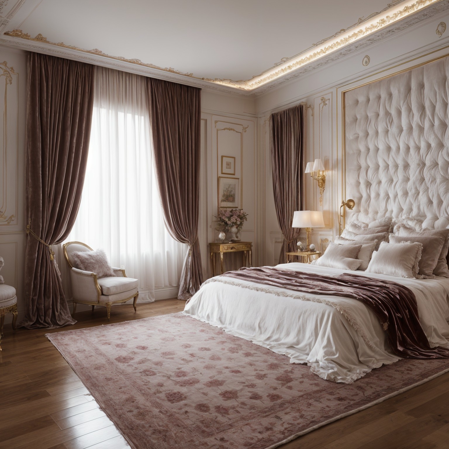 Elegant Bedroom Design with Cream Walls and Luxurious Accents
