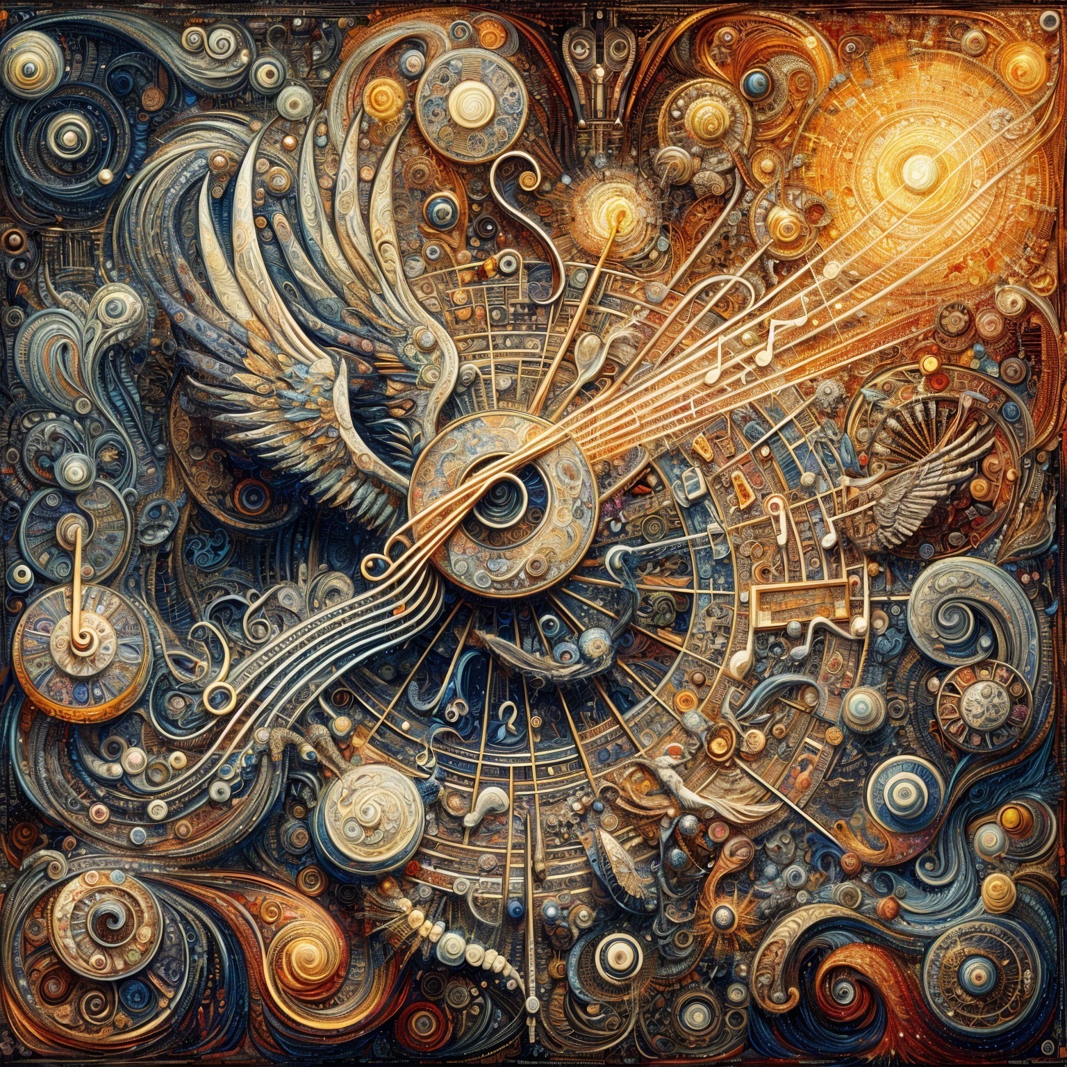 Surreal Composition of Patterns with Clockwork and Music