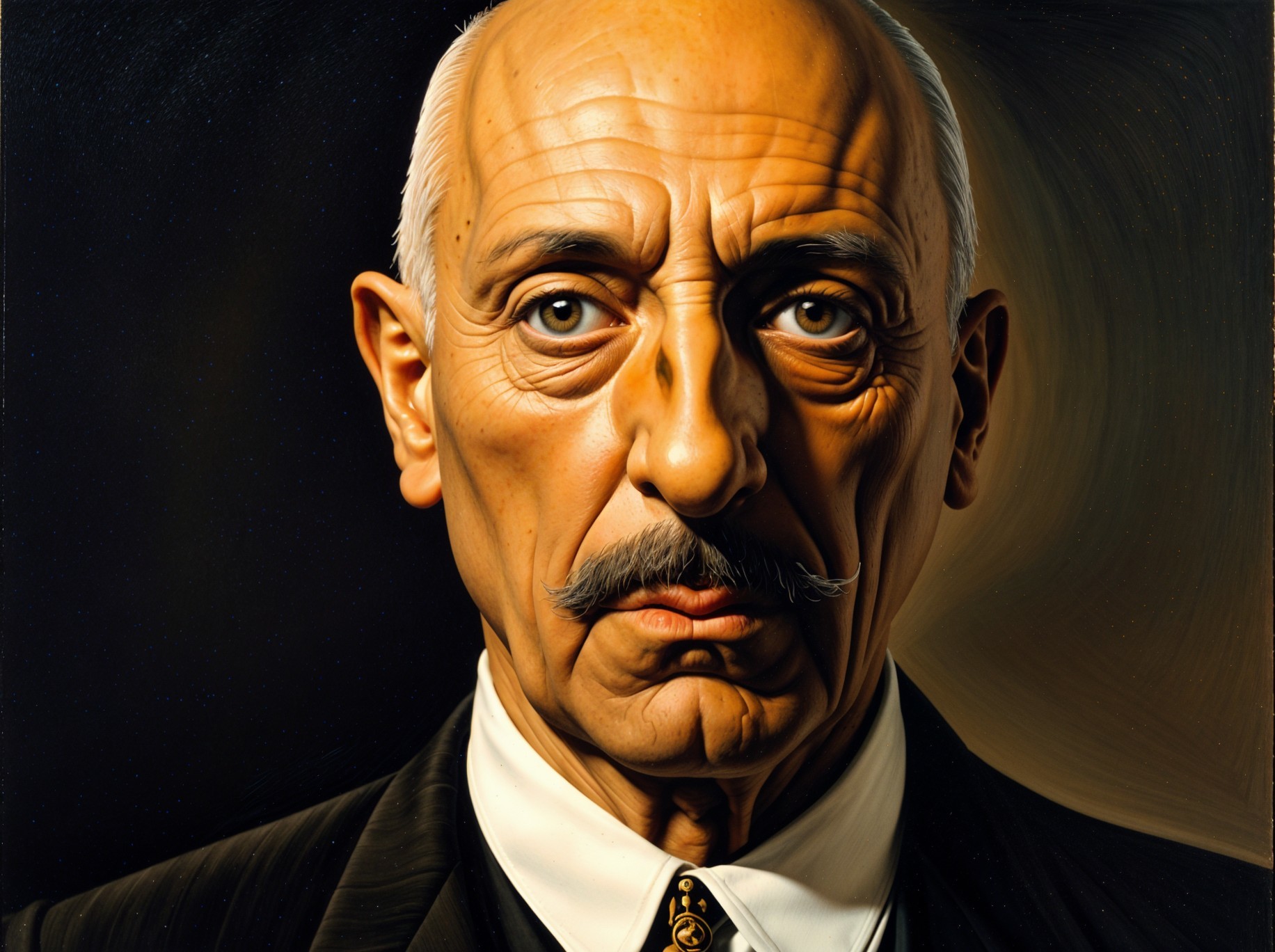 Close-Up Portrait of an Elderly Man in Formal Attire