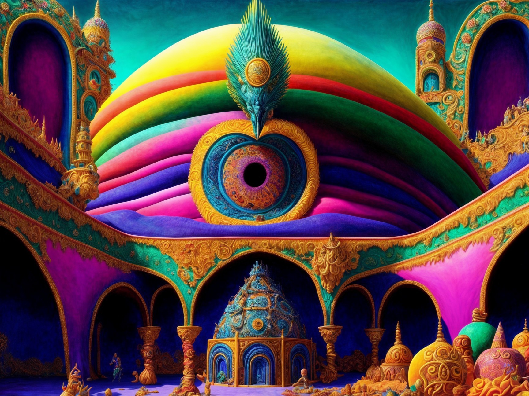Surreal Landscape of Arches and Domes