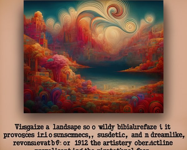 Surreal Landscape with Vibrant Colors and Abstract Shapes
