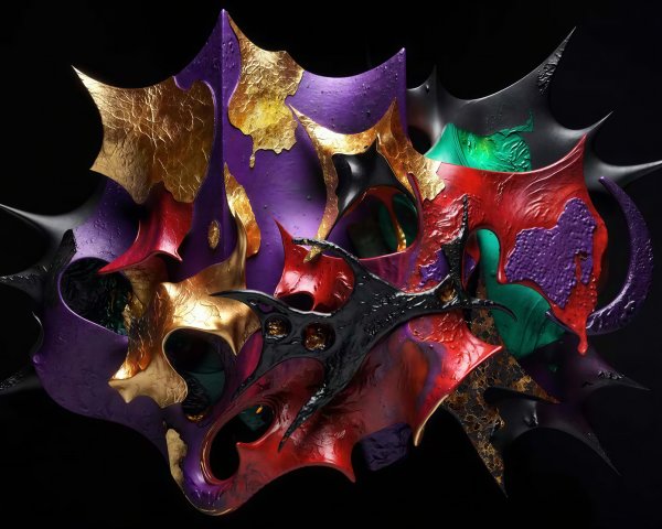 Colorful Abstract Three-Dimensional Sculpture Description