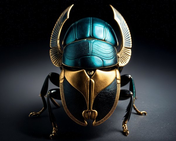 Intricately Designed Scarab Beetle with Vibrant Colors