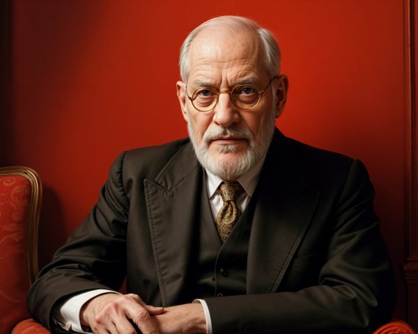 Elegant Older Man in Formal Attire on Plush Chair