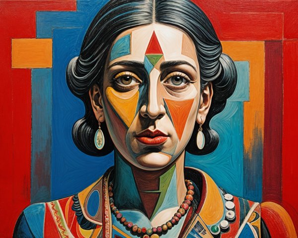 Portrait of a Woman in Vibrant Colors and Patterns