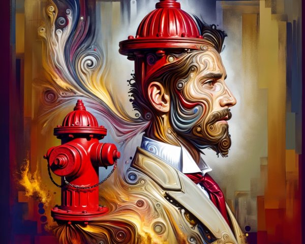 Stylized Profile of a Man with Abstract Patterns