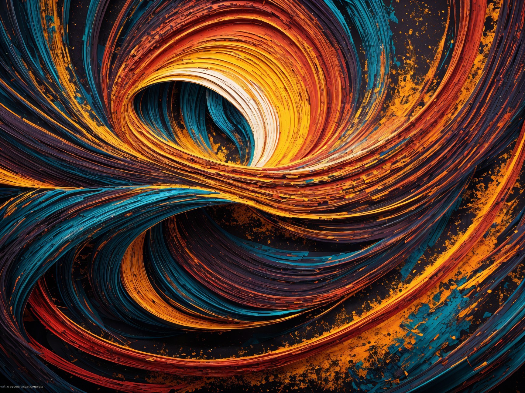 Vibrant Abstract Swirl of Colors and Dynamic Lines