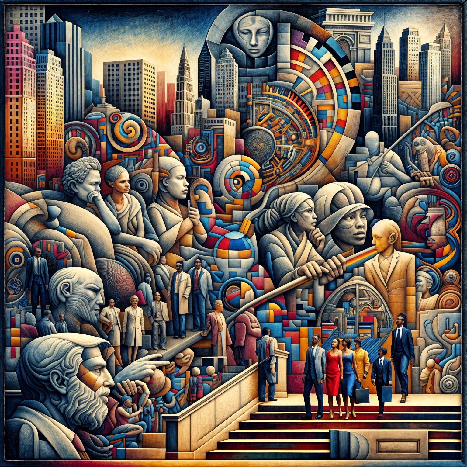 Vibrant Mural of Historical and Contemporary Figures