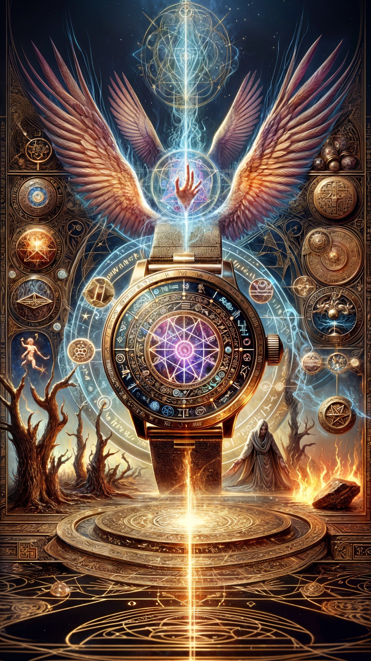 Intricately Designed Watch with Celestial Elements