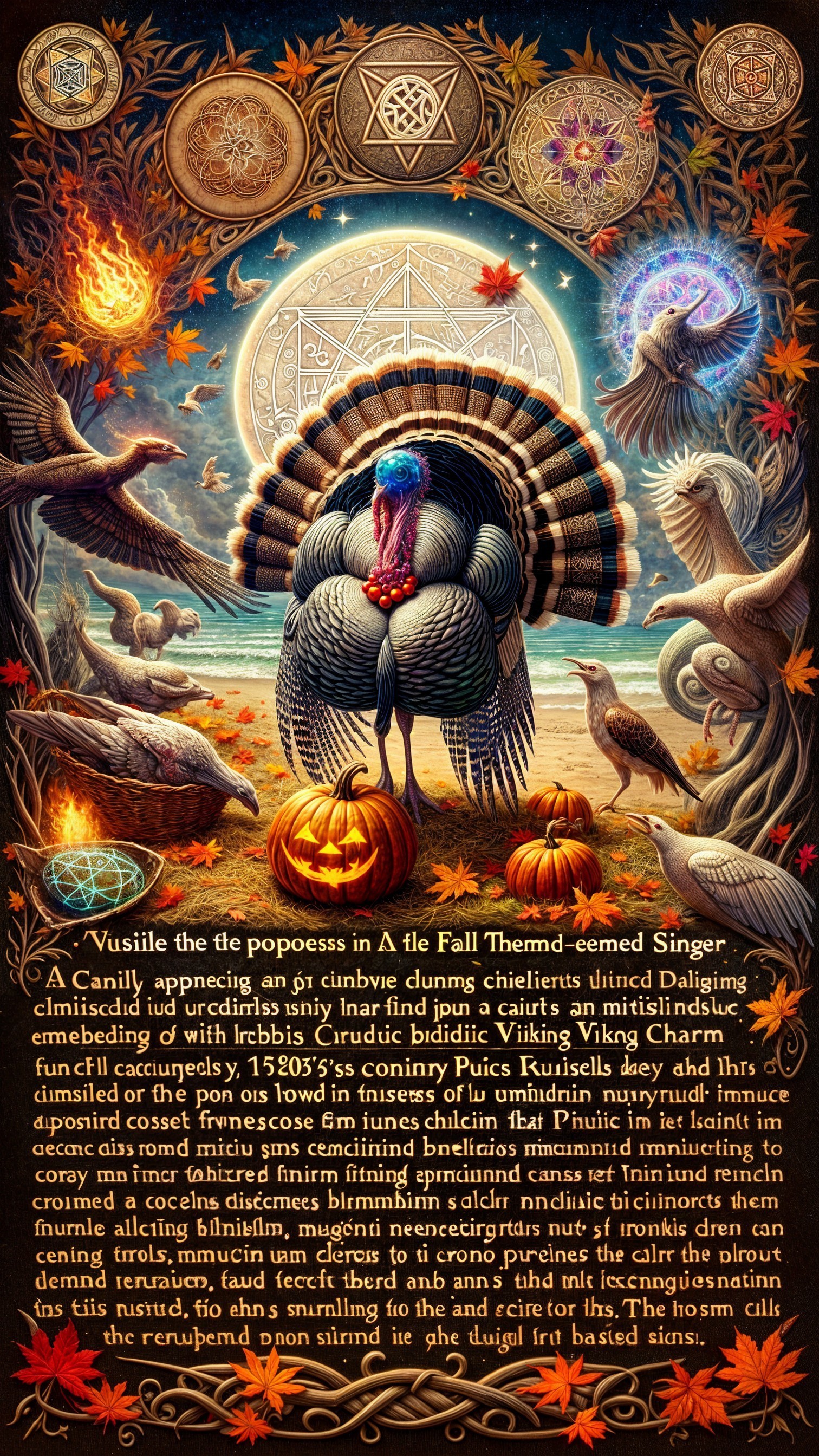 Majestic Turkey Surrounded by Autumn Elements