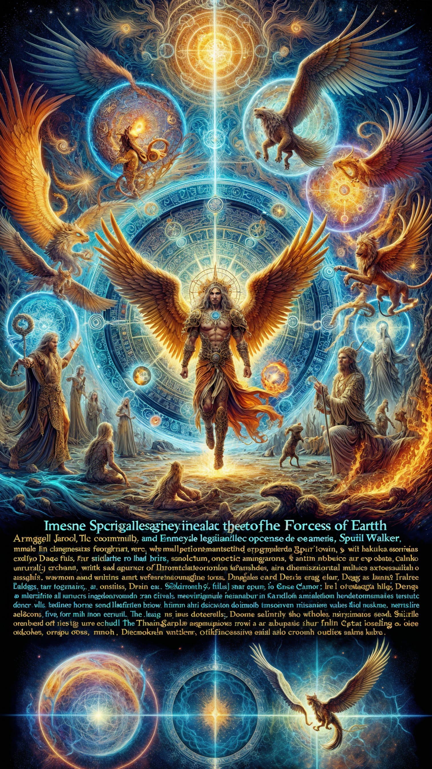 Celestial Scene Featuring Majestic Earth Figure