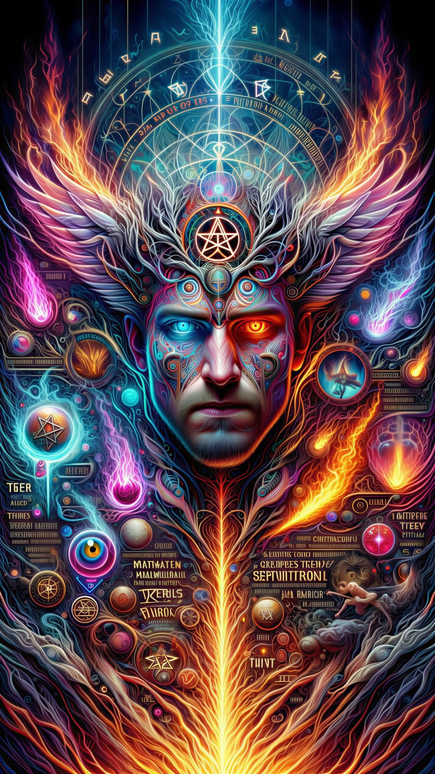 Cosmic Digital Art of a Man's Head with Energy Patterns