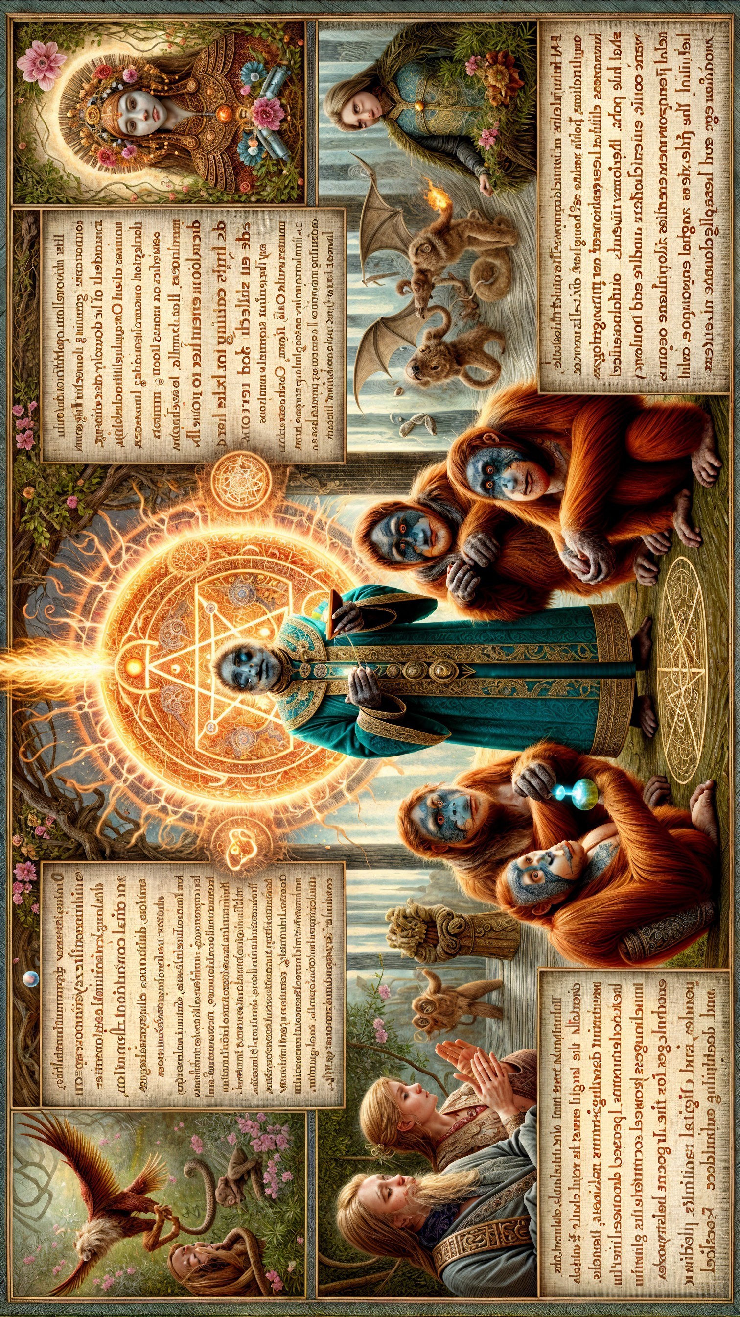 Mystical Scene with Central Figure and Ethereal Light