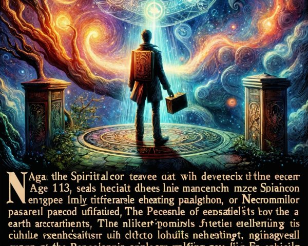 Mysterious Figure Amidst Intricate Mystical Design