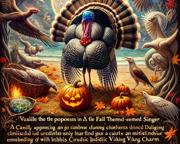 Majestic Turkey Surrounded by Autumn Elements