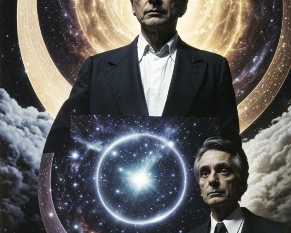 Formal Suit Against Cosmic Backdrop with Galaxies